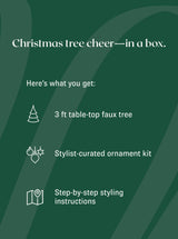 Reignnbough (3ft Mini Tree + 38pc Ornament Set) Cranberry Frog