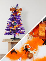 Booburry Mini Tree (3ft Tree + 45pc Ornament Set) Cranberry Frog