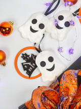 Hallowseve Mini Tree (3ft Tree + 40pc Ornament Set) Halloween Tree Cranberry Frog