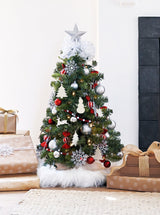 Little Abernathy (3ft Mini Tree + 75pc Ornament Set) Cranberry Frog
